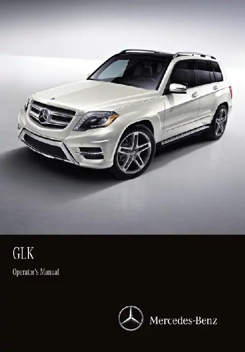 Mercedes-бенз GLK 2015 MY. Owner&#39;s Manual