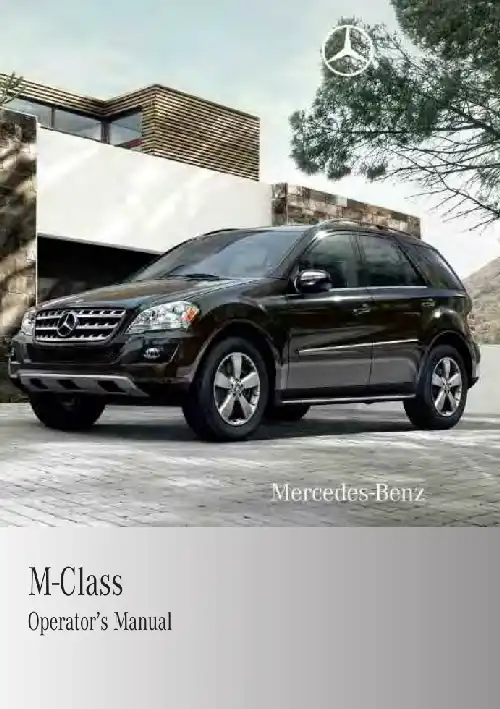 Mercedes-бенз M-Class 2010 MY. Owner&#39;s Manual