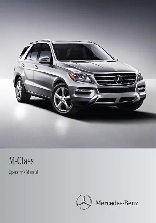 Mercedes-бенз M-Class 2012 MY. Owner&#39;s Manual