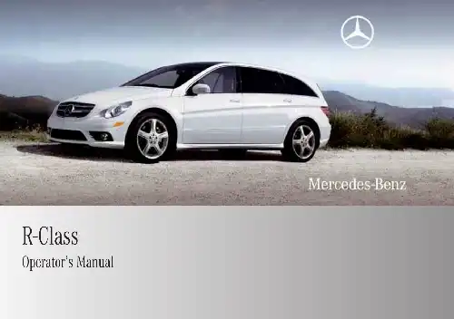 Mercedes-бенз R-Class 2009 MY. Owner&#39;s Manual