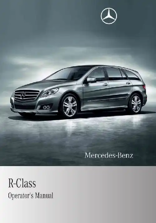 Mercedes-бенз R-Class 2011 MY. Owner&#39;s Manual