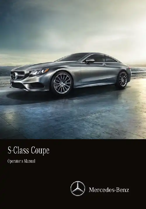 Mercedes-бенз S-Class Coupe 2015 MY. Owner&#39;s Manual