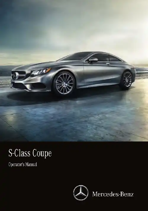 Mercedes-бенз S-Class Coupe 2016 MY. Owner&#39;s Manual