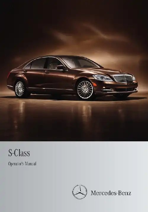 Mercedes-Benz S-Class Sedan 2012 MY. Owner&#39;s Manual