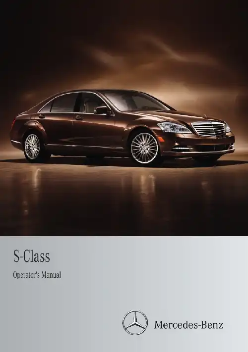 Mercedes-Benz S-Class Sedan 2013 MY. Owner&#39;s Manual