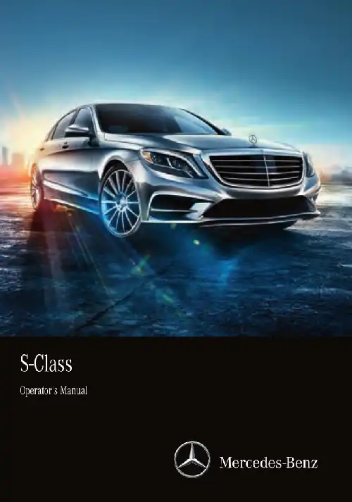 Mercedes-Benz S-Class Sedan 2016 MY. Owner&#39;s Manual