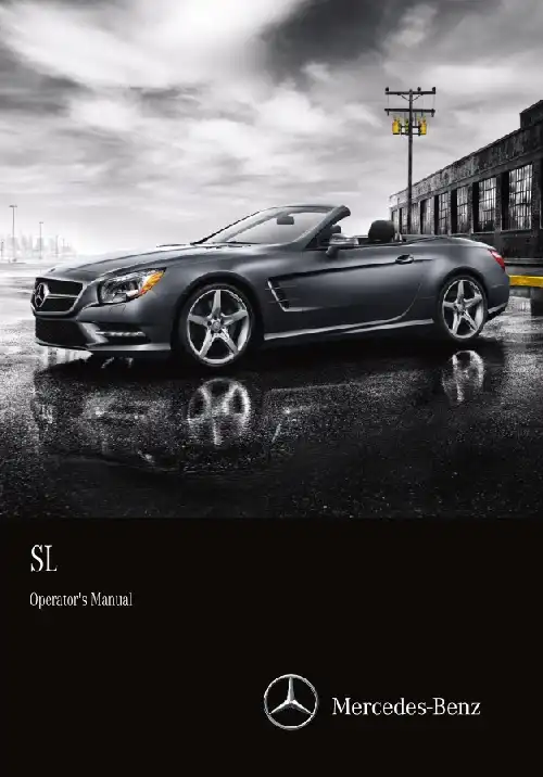Mercedes-бенз SL 2015 MY. Owner&#39;s Manual