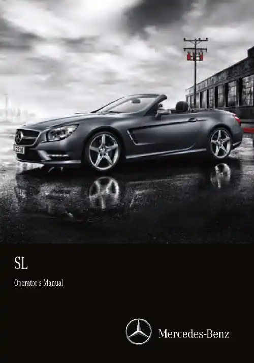Mercedes-бенз SL 2016 MY. Owner&#39;s Manual