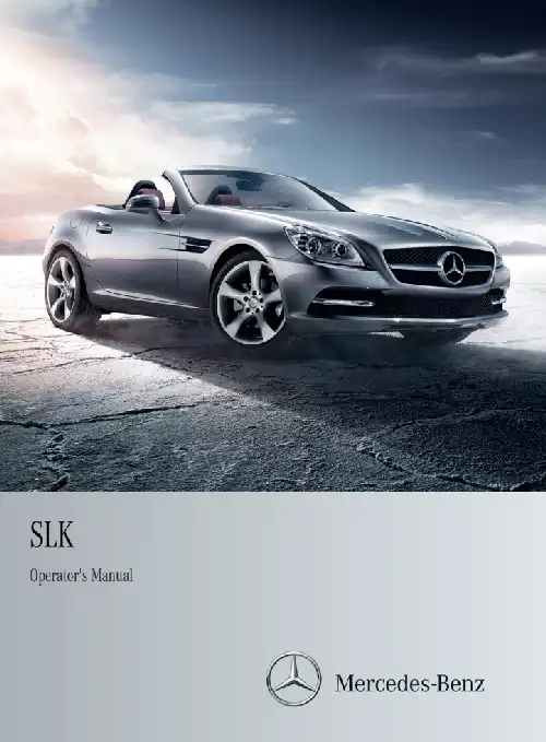 Mercedes-бенз SLK 2014 MY. Owner&#39;s Manual