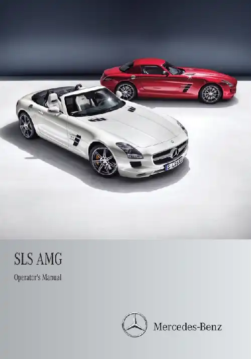 Mercedes-бенз SLS AMG 2012 MY. Owner&#39;s Manual