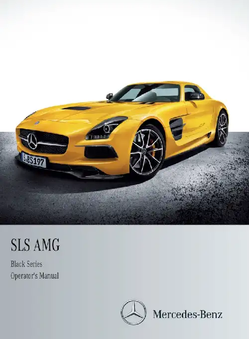 Mercedes-бенз SLS AMG Black Edition 2014 MY. Owner&#39;s Manual