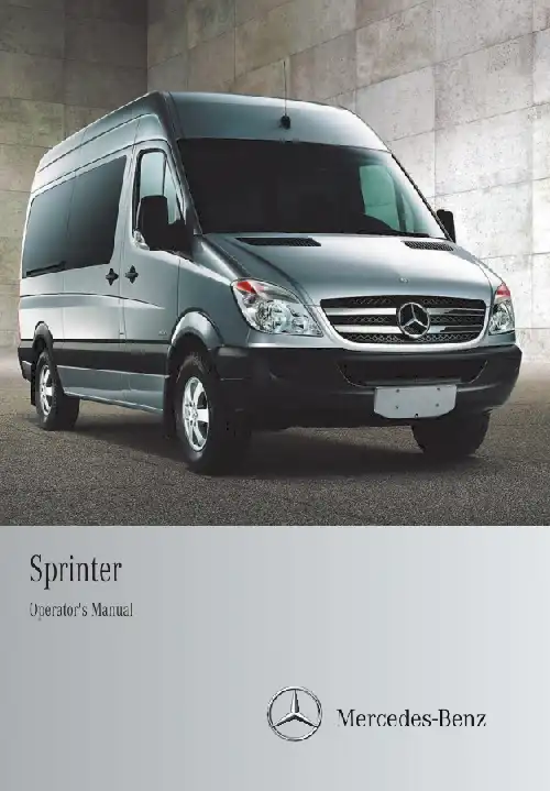 Mercedes-Benz Sprinter 2012 MY. Owner&#39;s Manual