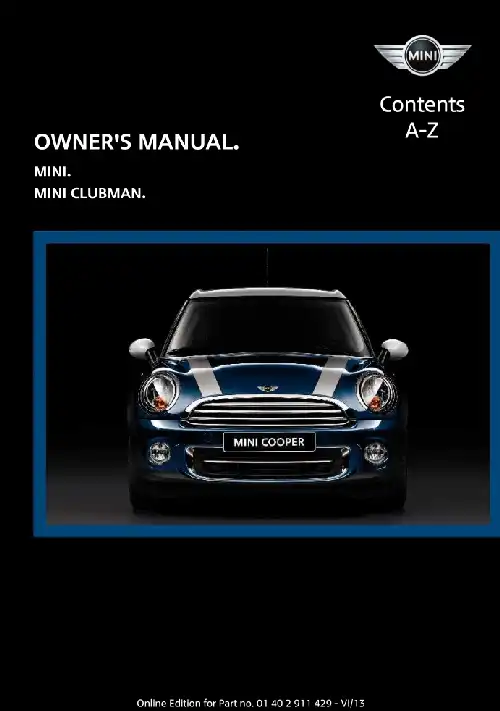 Mini Clubman 2014 MY. Owner&#39;s Manual