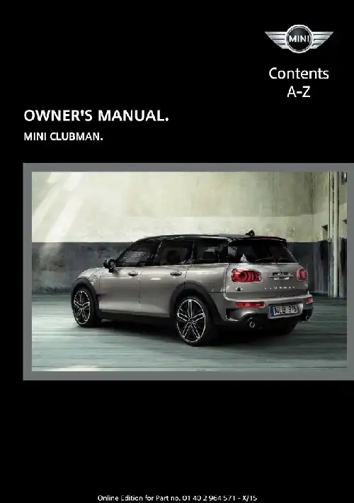 Mini Clubman 2016 MY. Owner&#39;s Manual