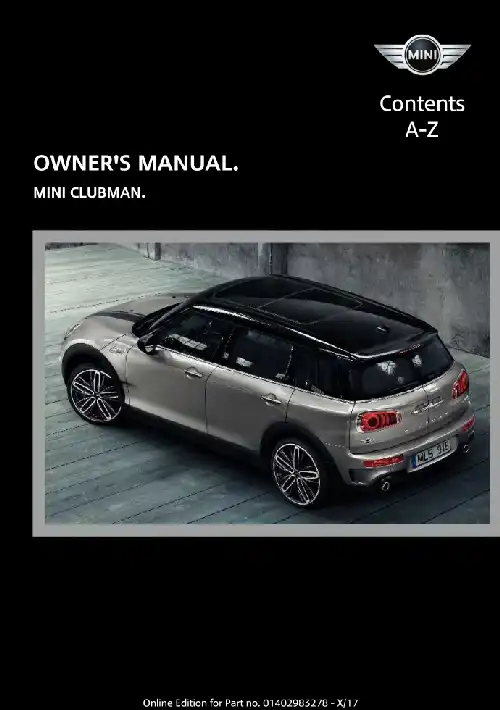 Mini Clubman 2018 MY. Owner&#39;s Manual