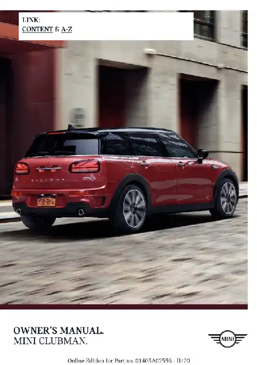Mini Clubman 2021 MY. Owner&#39;s Manual