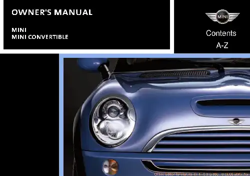 Mini Convertible 2007 MY. Owner&#39;s Manual