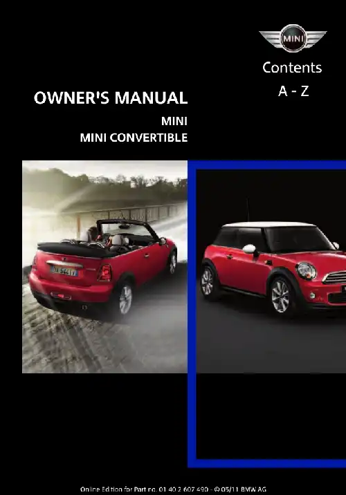 Mini Convertible 2011 MY. Owner&#39;s Manual