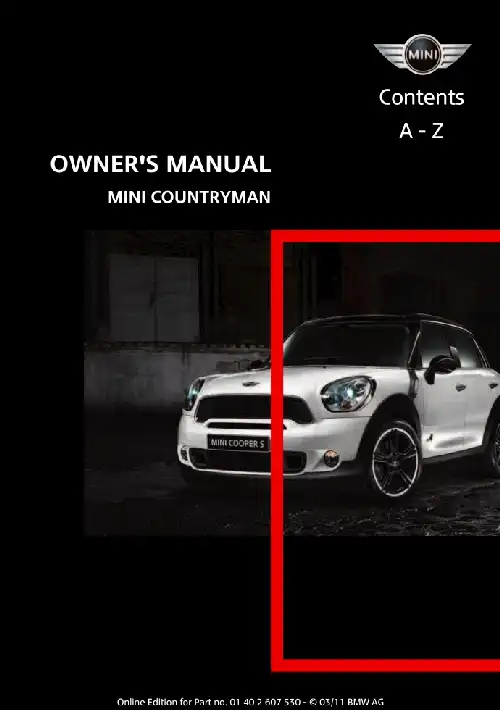 Міні Countryman 2011 MY. Owner&#39;s Manual