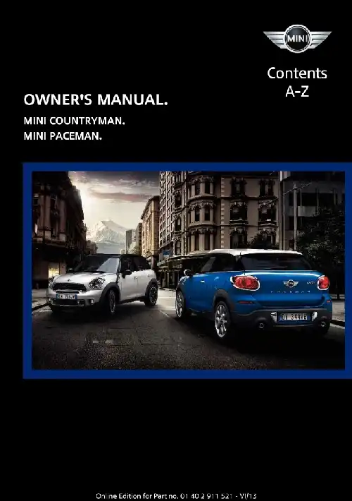 Міні Countryman 2014 MY. Owner&#39;s Manual