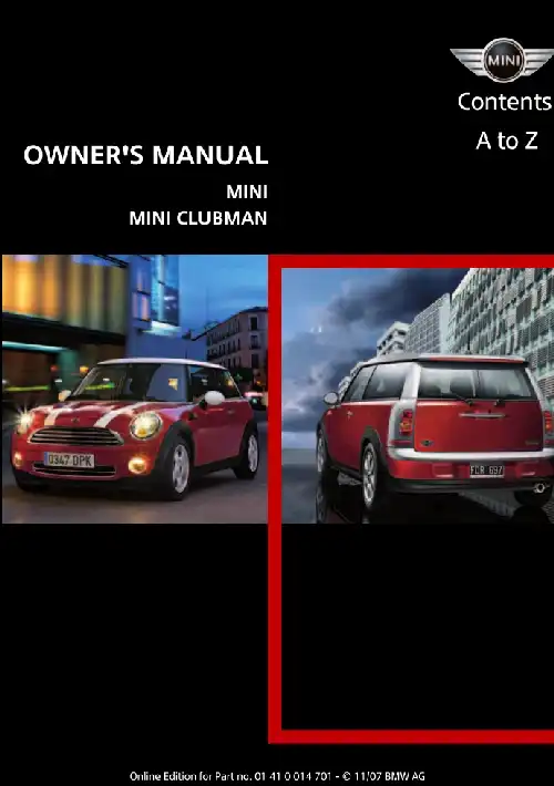 Mini Hardtop 2 door 2008 MY. Owner&#39;s Manual