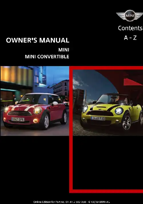 Mini Hardtop 2 door 2010 MY. Owner&#39;s Manual