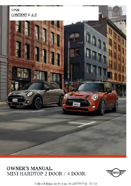 Mini Hardtop 2 door 2019 MY. Owner&#39;s Manual