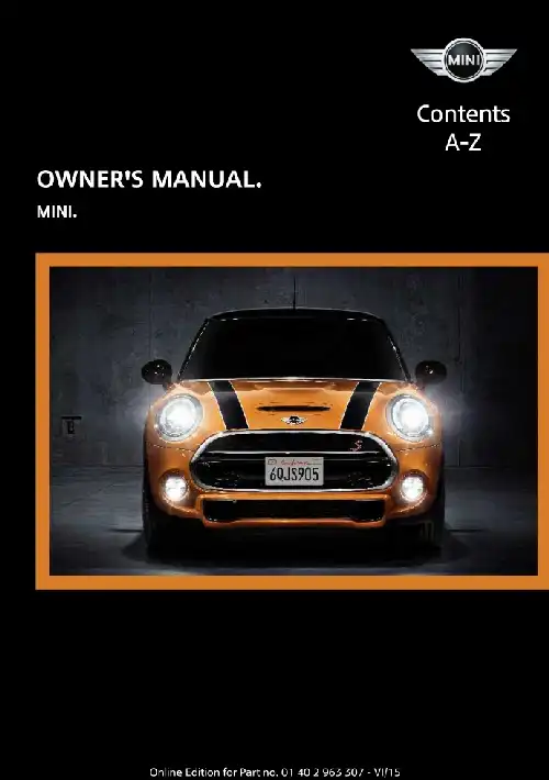 Mini Hardtop 4 door 2016 MY. Owner&#39;s Manual