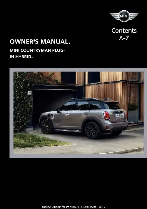 Mini SE Countryman 2018 MY. Owner&#39;s Manual