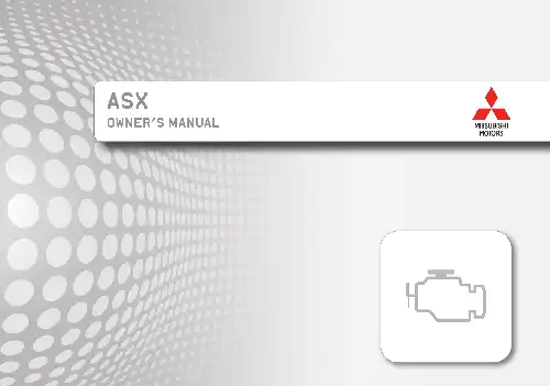 Mitsubishi ASX 2015 MY. Owner&#39;s Manual