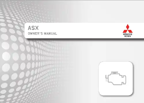Mitsubishi ASX 2017 MY. Owner&#39;s Manual