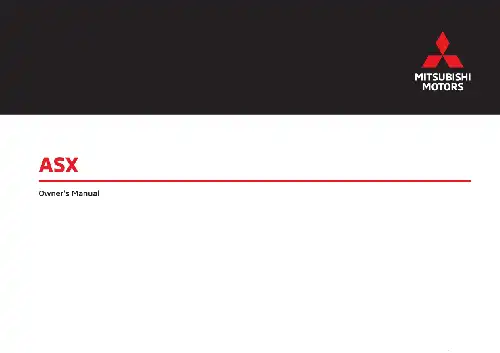 Mitsubishi ASX 2020 MY. Owner&#39;s Manual