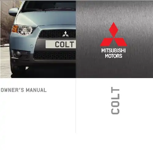 Mitsubishi Colt 2011 MY. Owner&#39;s Manual