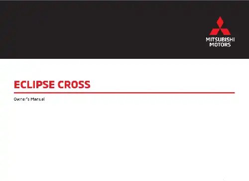 Mitsubishi Eclipse Cross 2020 MY. Owner&#39;s Manual