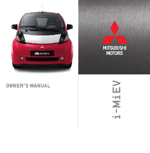 Mitsubishi i-MiEV 2012 MY. Owner&#39;s Manual