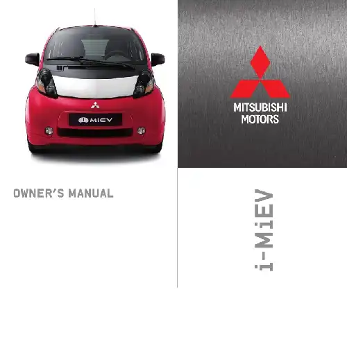 Mitsubishi i-MiEV 2014 MY. Owner&#39;s Manual