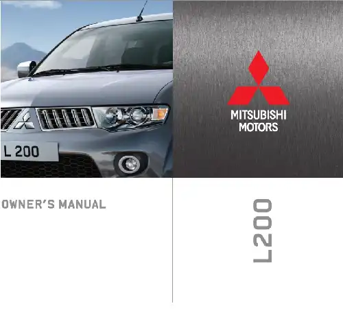 Mitsubishi L200 2010 MY. Owner&#39;s Manual