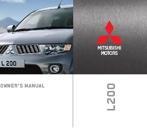 Mitsubishi L200 2011 MY. Owner&#39;s Manual