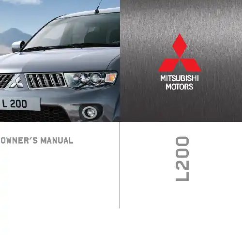 Mitsubishi L200 2012 MY. Owner&#39;s Manual