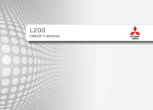 Mitsubishi L200 2013 MY. Owner&#39;s Manual