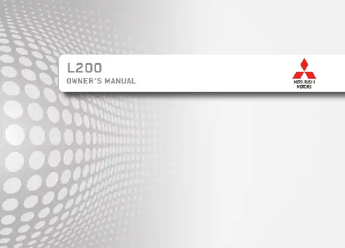 Mitsubishi L200 2014 MY. Owner&#39;s Manual