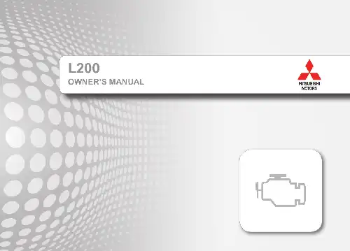 Mitsubishi L200 2018 MY. Owner&#39;s Manual