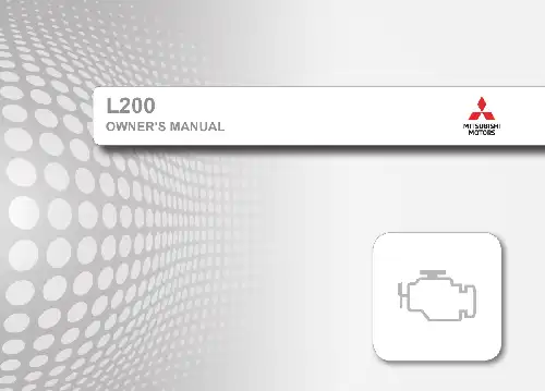 Mitsubishi L200 2019 MY. Owner&#39;s Manual