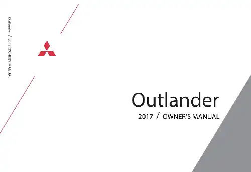 Mitsubishi Outlander 2017 MY. Owner&#39;s Manual