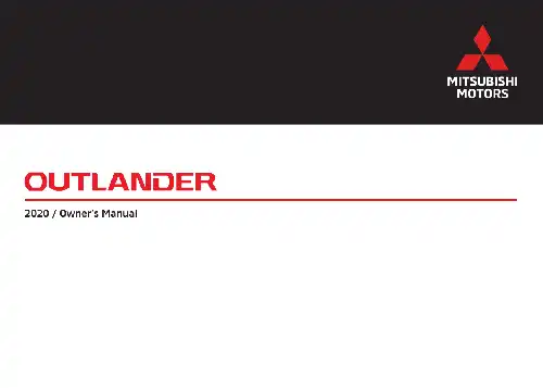 Mitsubishi Outlander 2020 MY. Owner&#39;s Manual