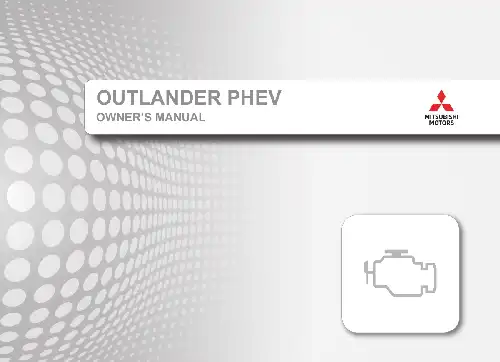 Mitsubishi Outlander PHEV 2019 MY. Owner&#39;s Manual