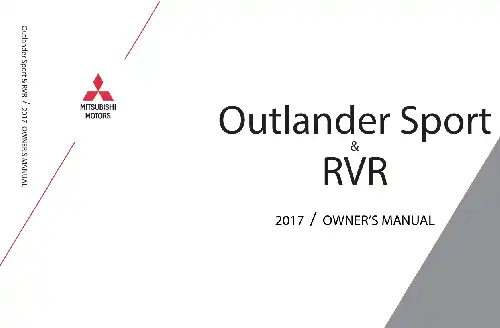 Mitsubishi Outlander Sport 2017 MY. Owner&#39;s Manual