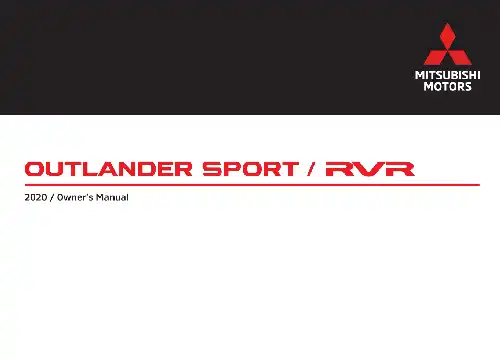 Mitsubishi Outlander Sport 2020 MY. Owner&#39;s Manual