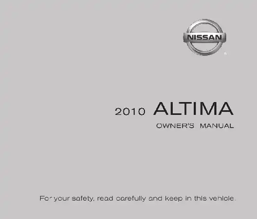 Nissan Altima 2010 MY. Owner&#39;s Manual