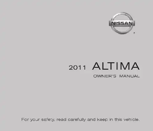 Nissan Altima 2011 MY. Owner&#39;s Manual